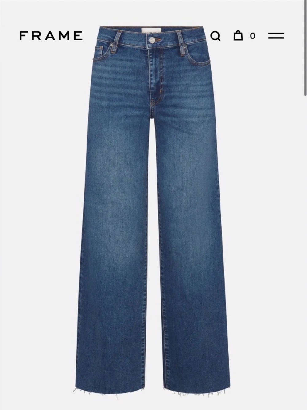FRAME Women’s Slim Fit High Rise Wide-Leg Medium Wash Blue Denim Jeans 26